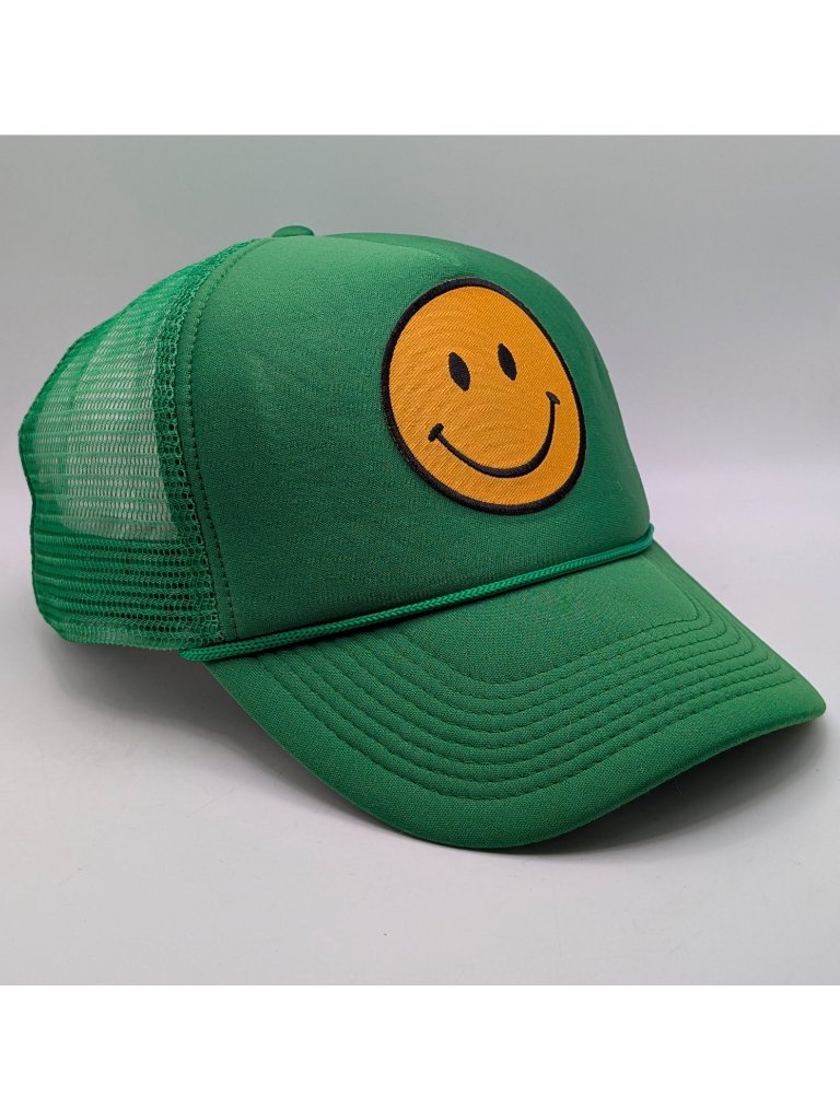 Vintage Nissin Cap Smiley Face Patch Trucker Hat 70s 80s Green Mesh Snapback Vintage Nissin Cap Smiley Face Patch Trucker Hat 70s 80s Green Mesh Snapback